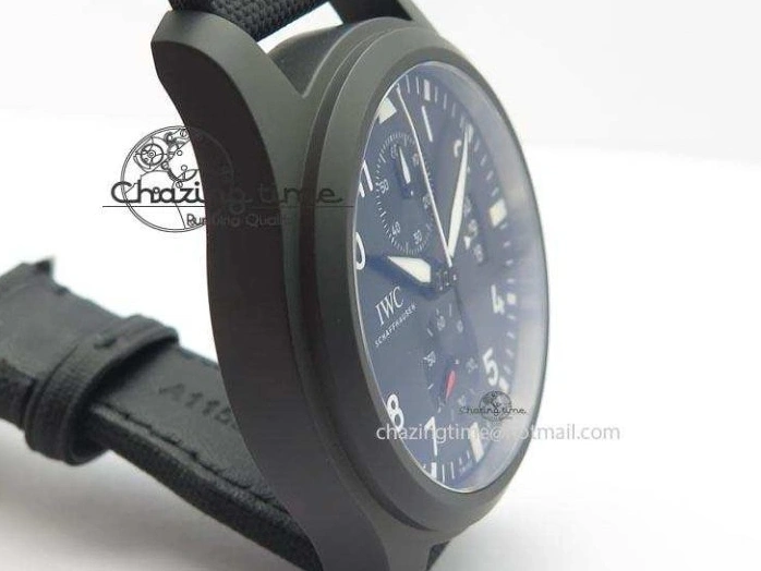 MIROTIME 0321 EasyCare Pilot Chrono IW388001 Real Ceramic ZF 1:1 Best Edition On Black Nylon Strap A 7279